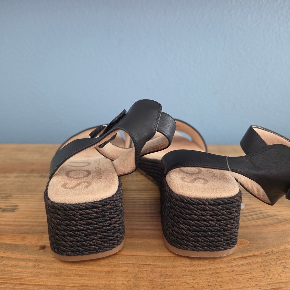 Soul Naturalizer Womens Gloria Wedge Sandal Black Espadrille Platform Size 9.5M - Picture 4 of 11